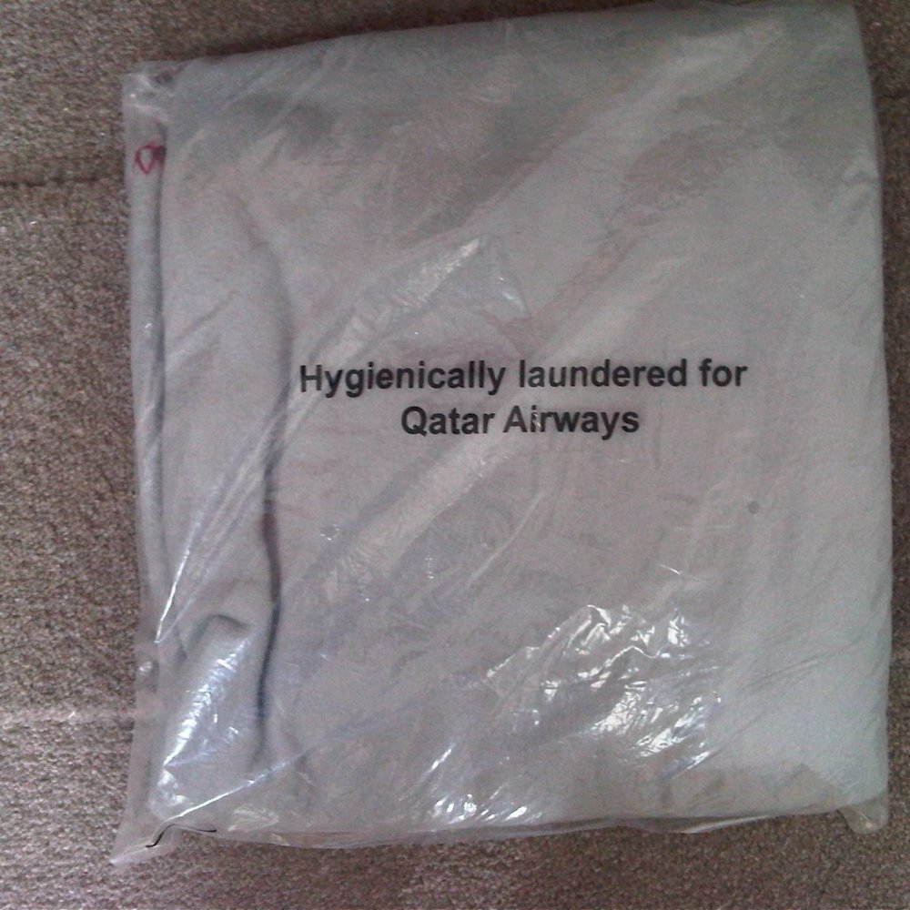 - Qatar airways in flight warm fleecy blanket grey colour new
